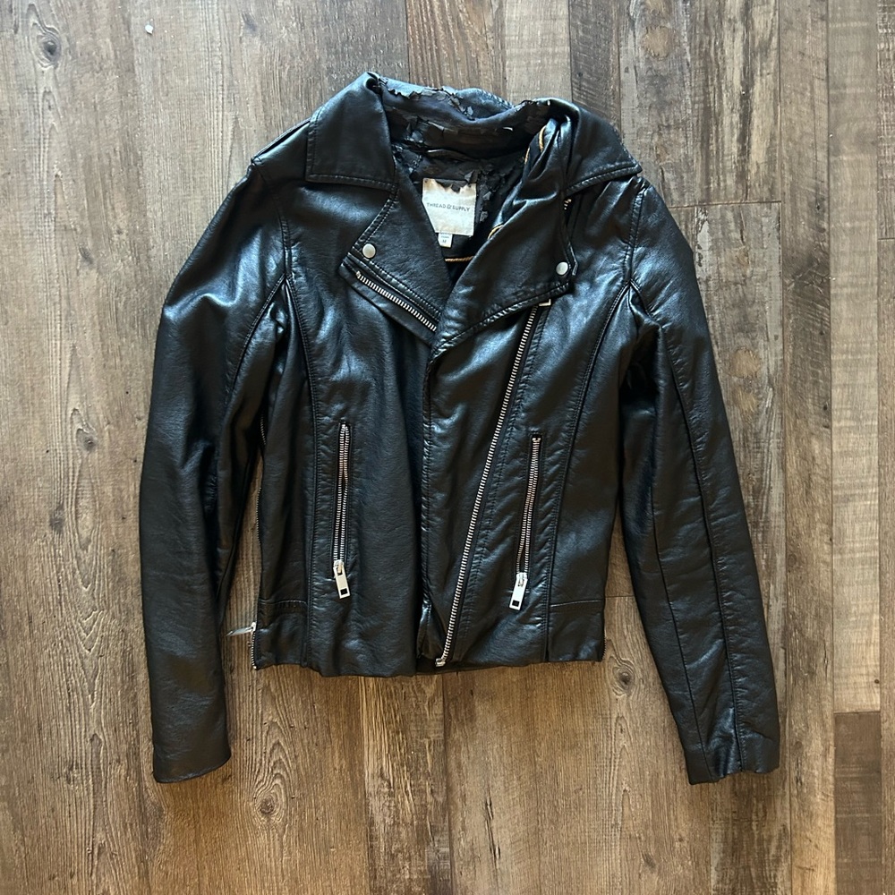Thread & Supply Black Leather Jacket